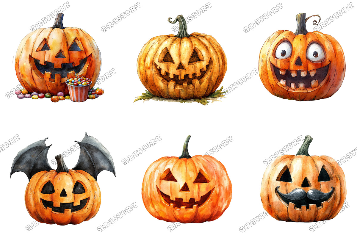 Funny Halloween Pumpkin PNG, an Illustration by designcity5 (Photo 2 of 5)