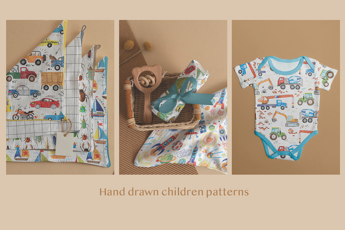 Hand drawn children patterns, a Pattern Graphic by artnLera (Photo 1 of 6)
