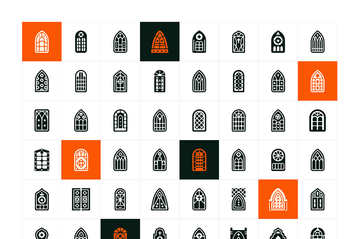 Mosque and Church Windows Icons, a Solid Icon by Prosymbols (Photo 6 of 6)