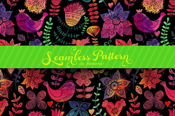 Watercolor floral pattern preview 5
