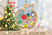 Personalized Teacher Apple Ornament, a Pattern Graphic by Lasercutiny (Thumbnail 1 of 2)