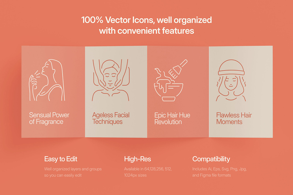 Beauty Icon Art Set, an Outline Icon by Prosymbols (Photo 2 of 8)