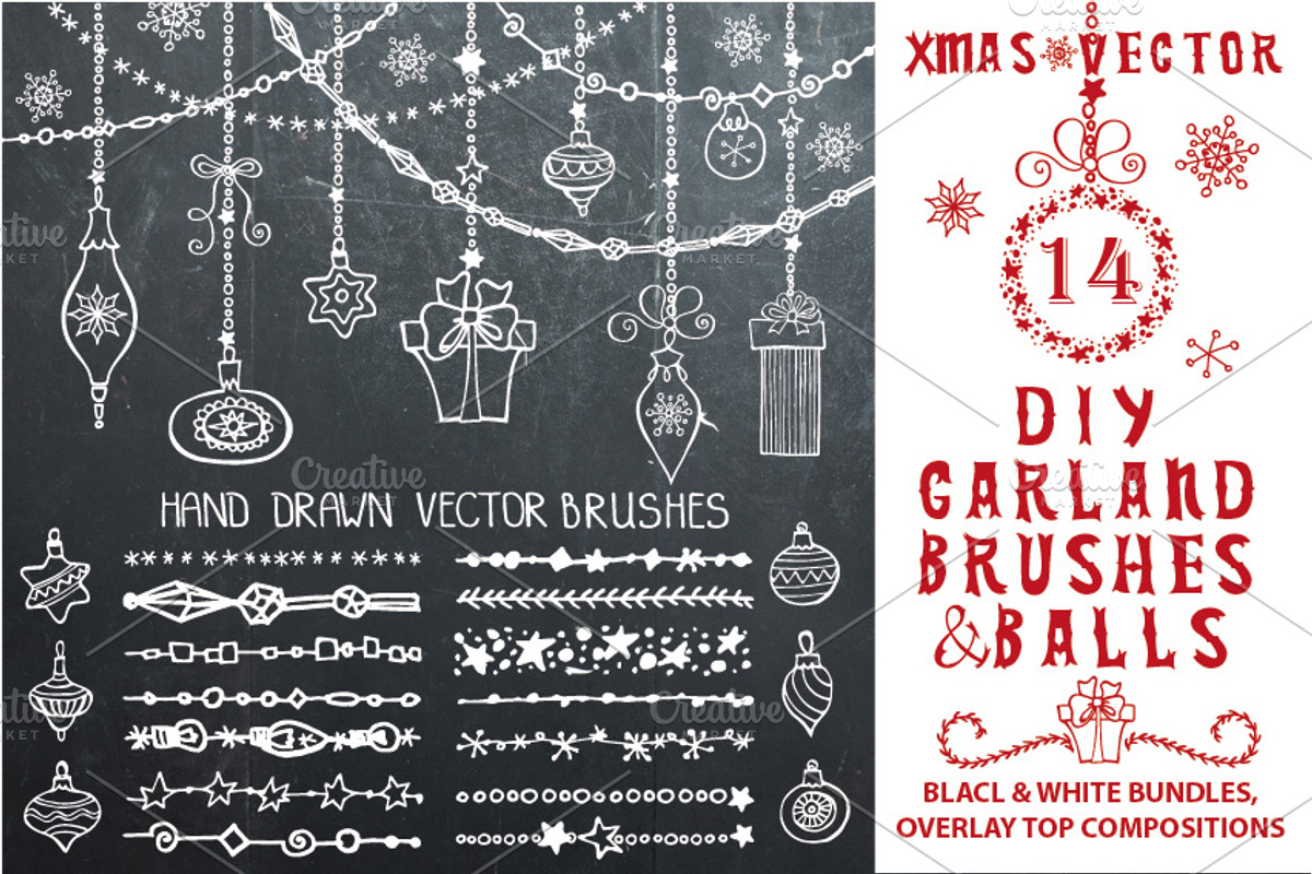 Christmas.DIY garland brushes set