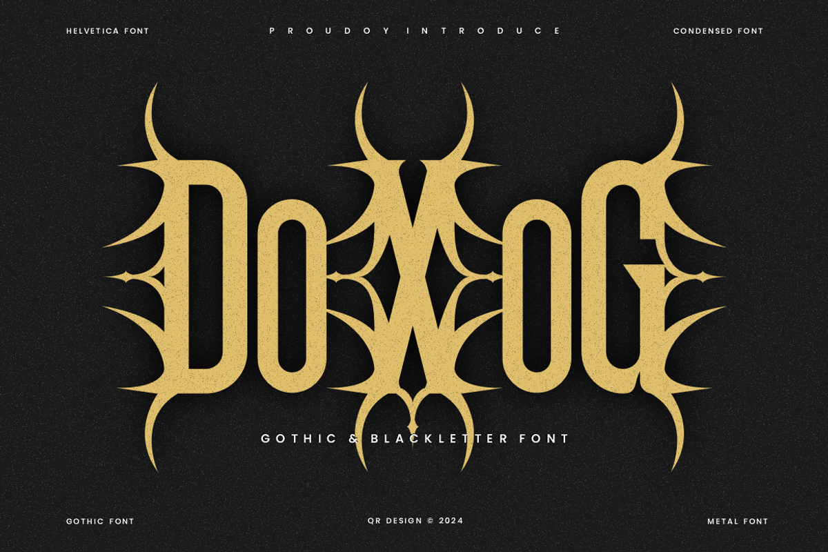 Doxog - Gothic Typeface Font, a Blackletter Font by QR Design Studio (Photo 1 of 7)