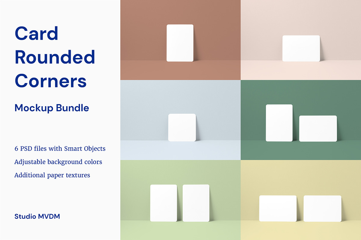 Card Rounded Corners Mockup Bundle, a Product Mockup by Studio MVDM (Photo 1 of 8)