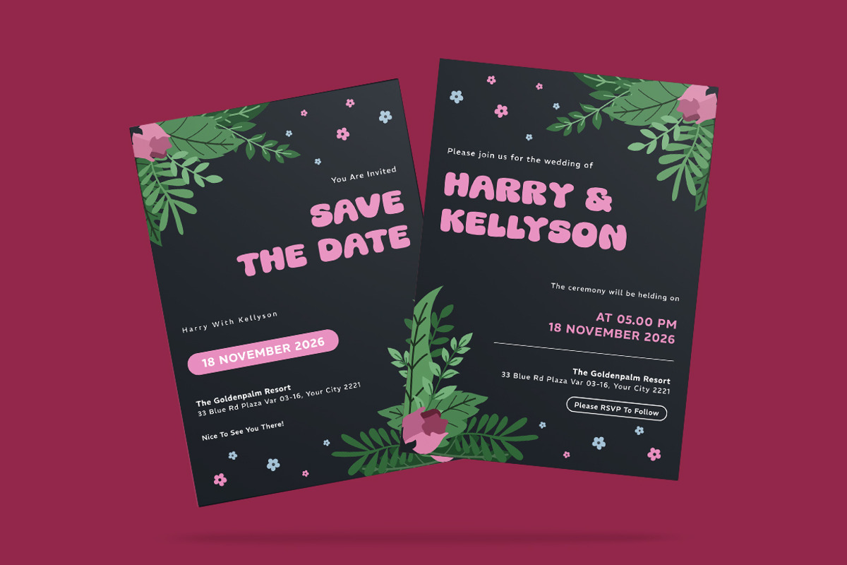 Classical Wedding Invitation, an Invitation Template by iDoodle Studio (Photo 3 of 4)