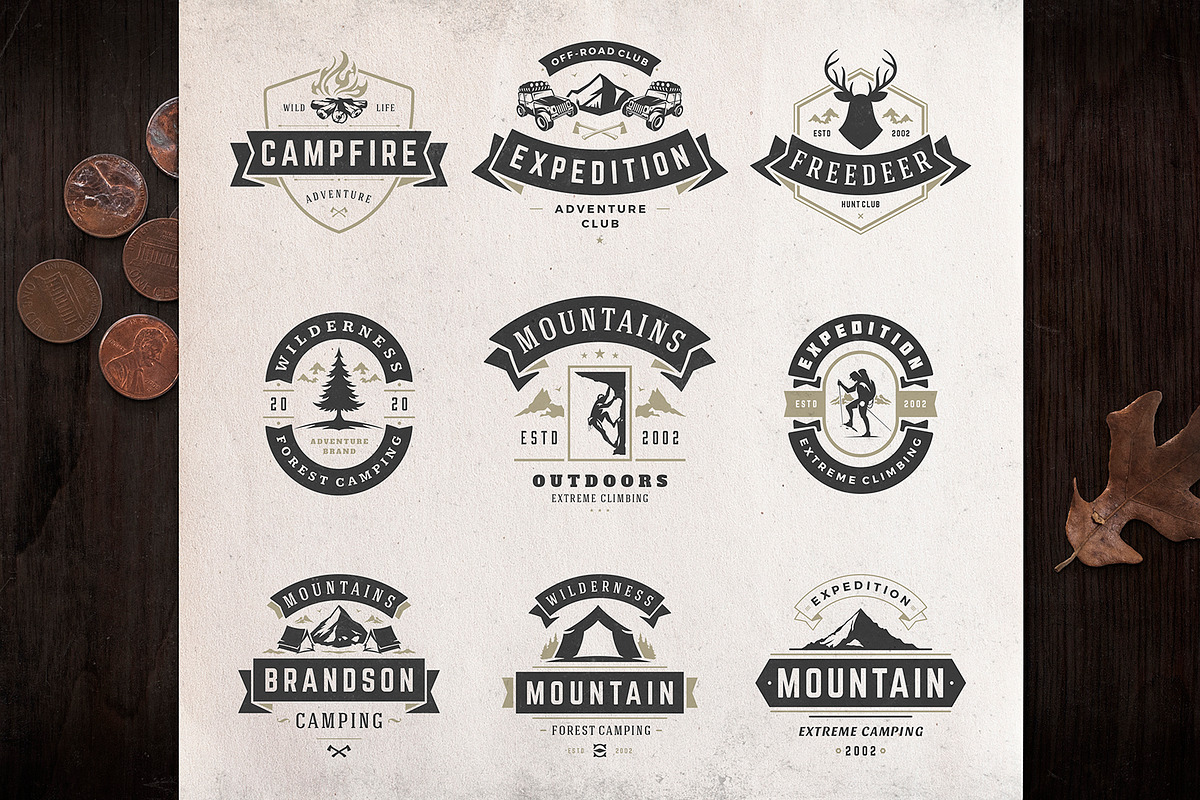 280 Outdoor logos and badges, a Branding & Logo Template by Vasya Kobelev (Photo 51 of 83)