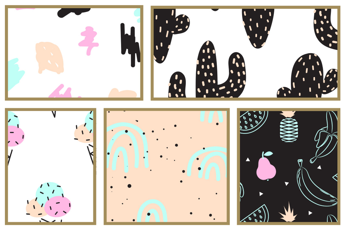 Soft Pastels Seamless Patterns, a Pattern Graphic by Milky April