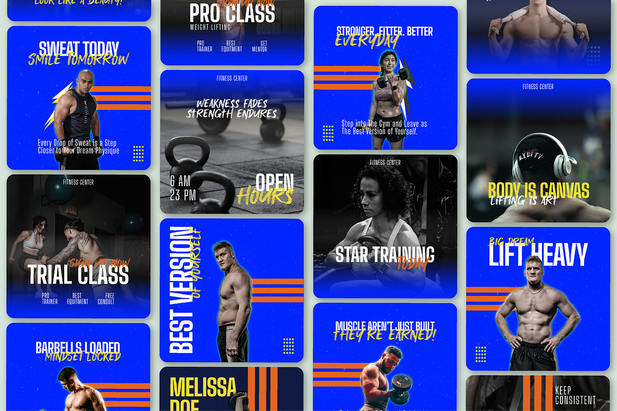 Fitness Coach Instagram Template, a Social Media Template by SecondBrain Store (Photo 3 of 10)