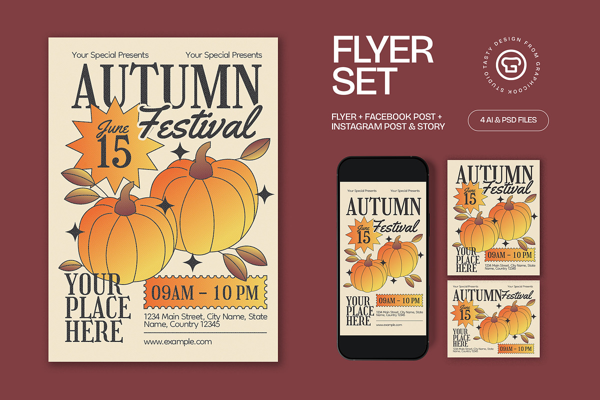 Autumn Festival Flyer, a Flyer Template by graphicook (Photo 1 of 3)