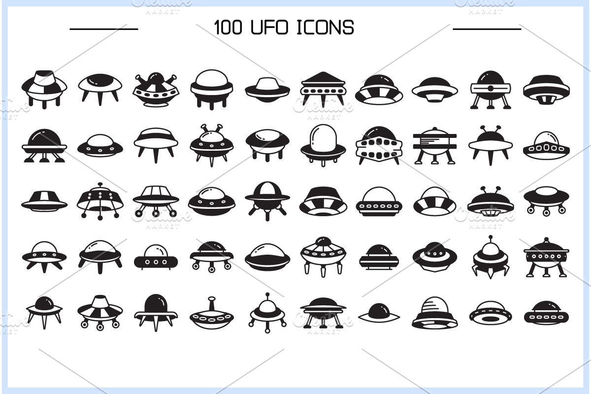 Bundle of UFO and Spaceship Icons, an Icon by Designfour (Photo 3 of 7)