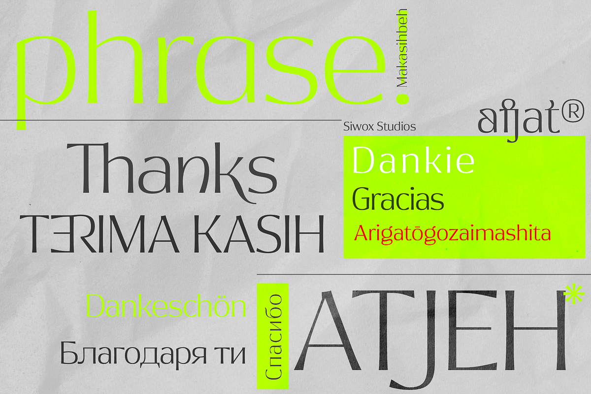 Afjat Trends - Latin & Cyrillic, a Sans Serif Font by Siwox Studios (Photo 8 of 8)