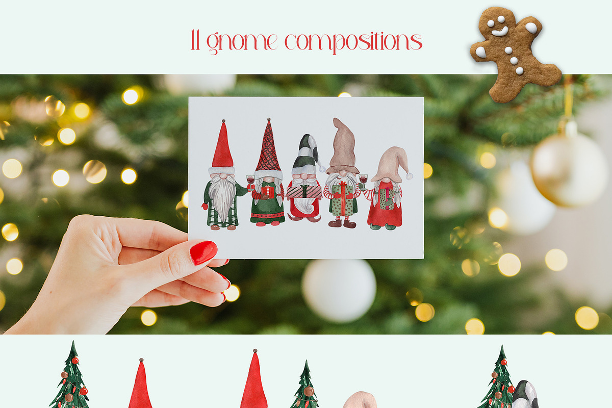 Merry Gnome Christmas Watercolor, a Person Illustration by Catch the Dream Art (Photo 5 of 9)