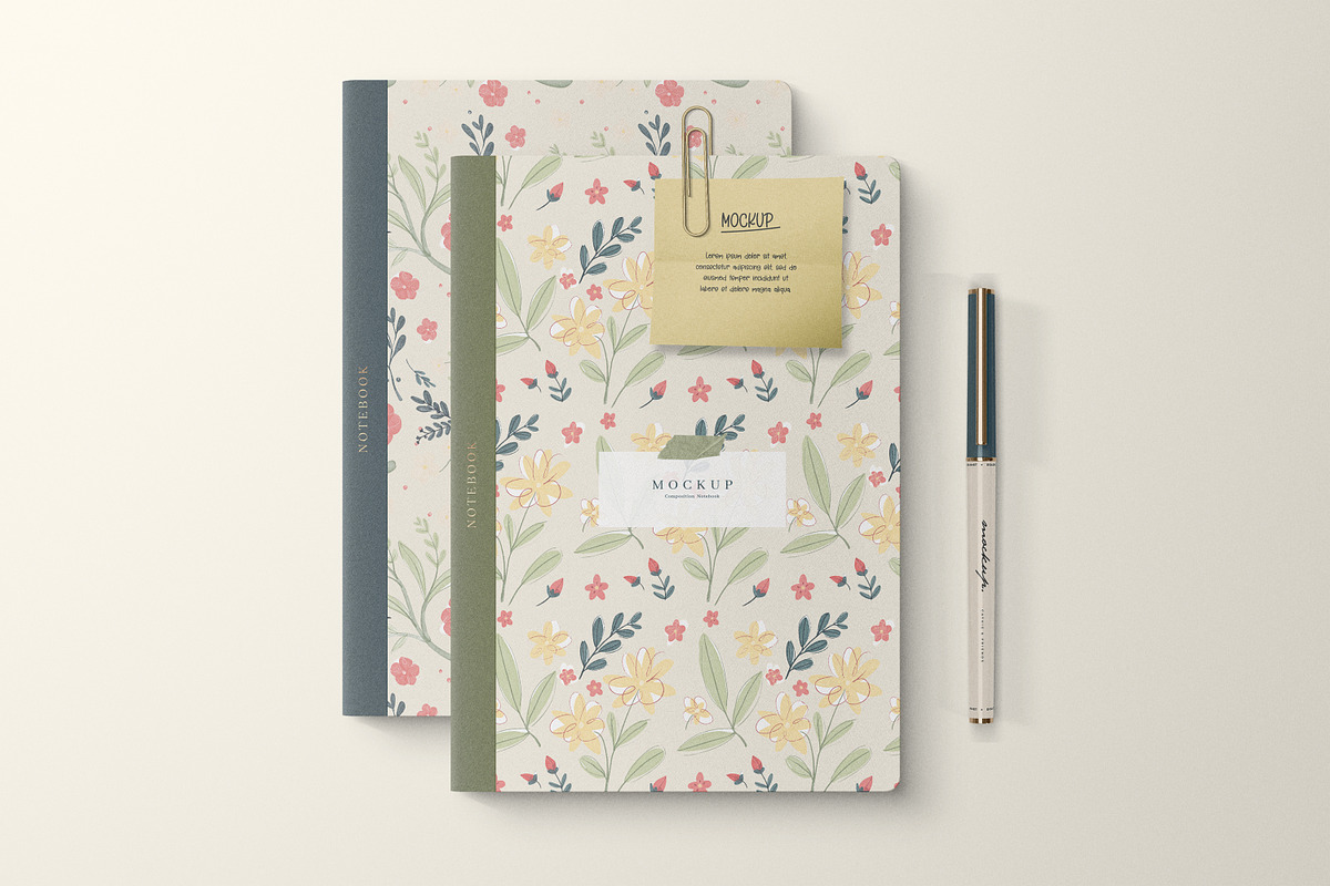 A5 Composition Notebook Mockup, a Books & Magazine Mockup by Catkie - Digital Art (Photo 5 of 7)
