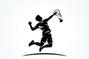60 Badminton Player Smash Silhouette, a Person Illustration by Amazin_art (Thumbnail 17 of 26)