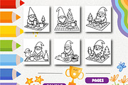 Gnomes Christmas Picnic Coloring, a Seasonal Illustration by Design Zone (Thumbnail 3 of 5)