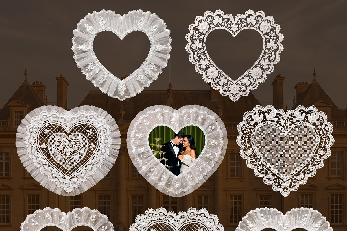 Vintage Lace Frames, Doilies & Bows, an Object Graphic by OliaMuseDesign (Photo 8 of 10)