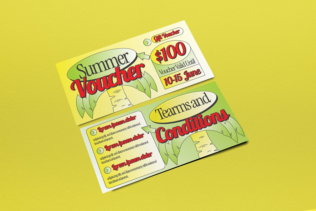 Colorful Y2K Summer Voucher, a Card Template by graphicook (Photo 2 of 3)