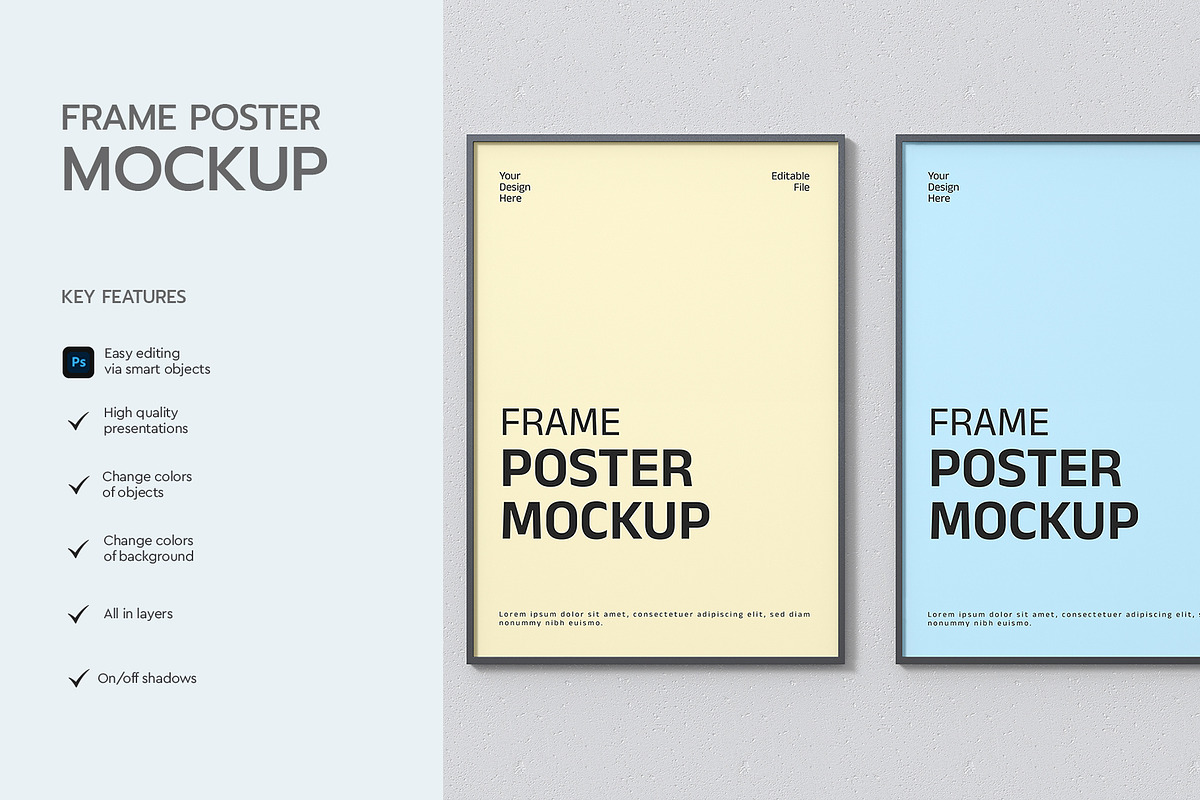 Interior Poster Frame Mockup, a Product Mockup by graphypix (Photo 2 of 4)
