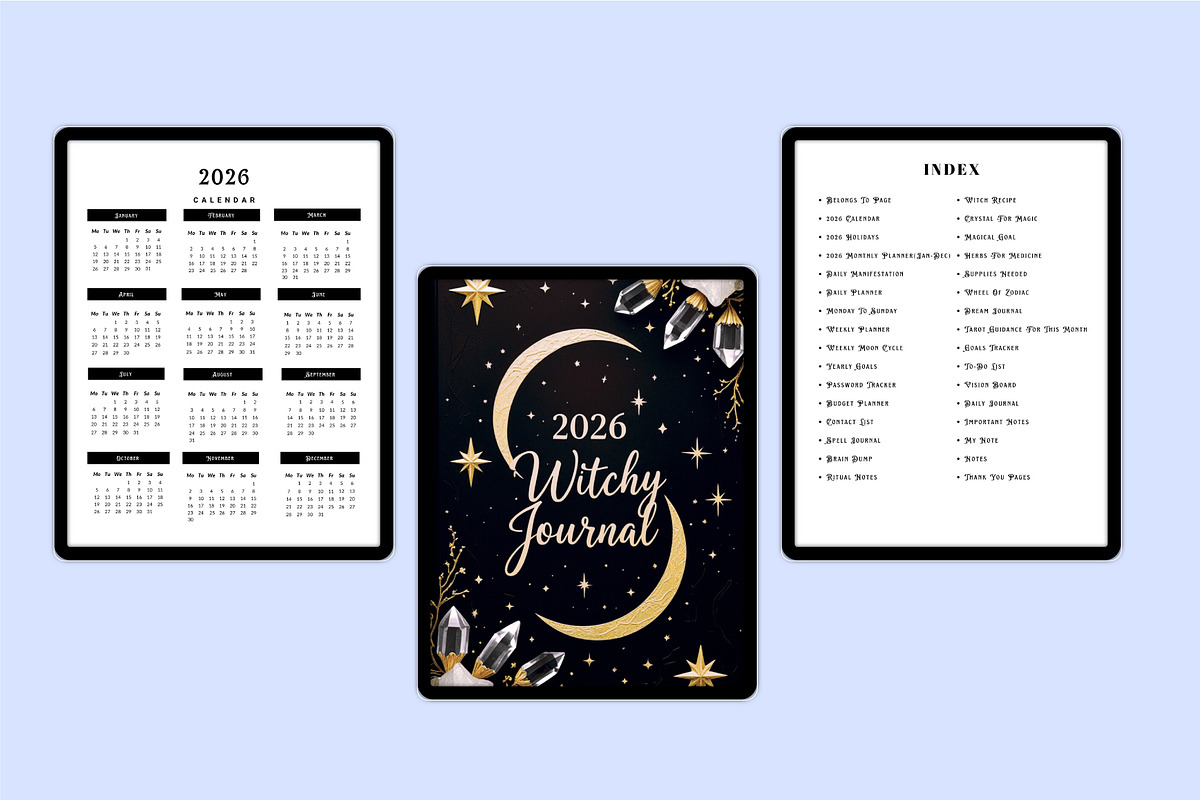 Digital 2026 Witchy Journal KDP, a Stationery Template by Shumaya (Photo 4 of 4)