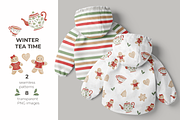 Christmas Tea Time Patterns+Cliparts, a Pattern Graphic by tetiartline (Thumbnail 1 of 4)