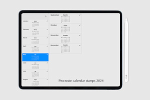 Procreate Calendar Stamps 2024