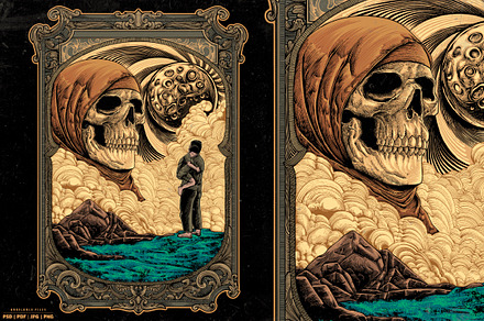 Skull Moon Illustration