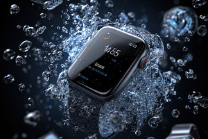 Waterproof Smartwatch and Phones in, a Photo by Pixeness Studio