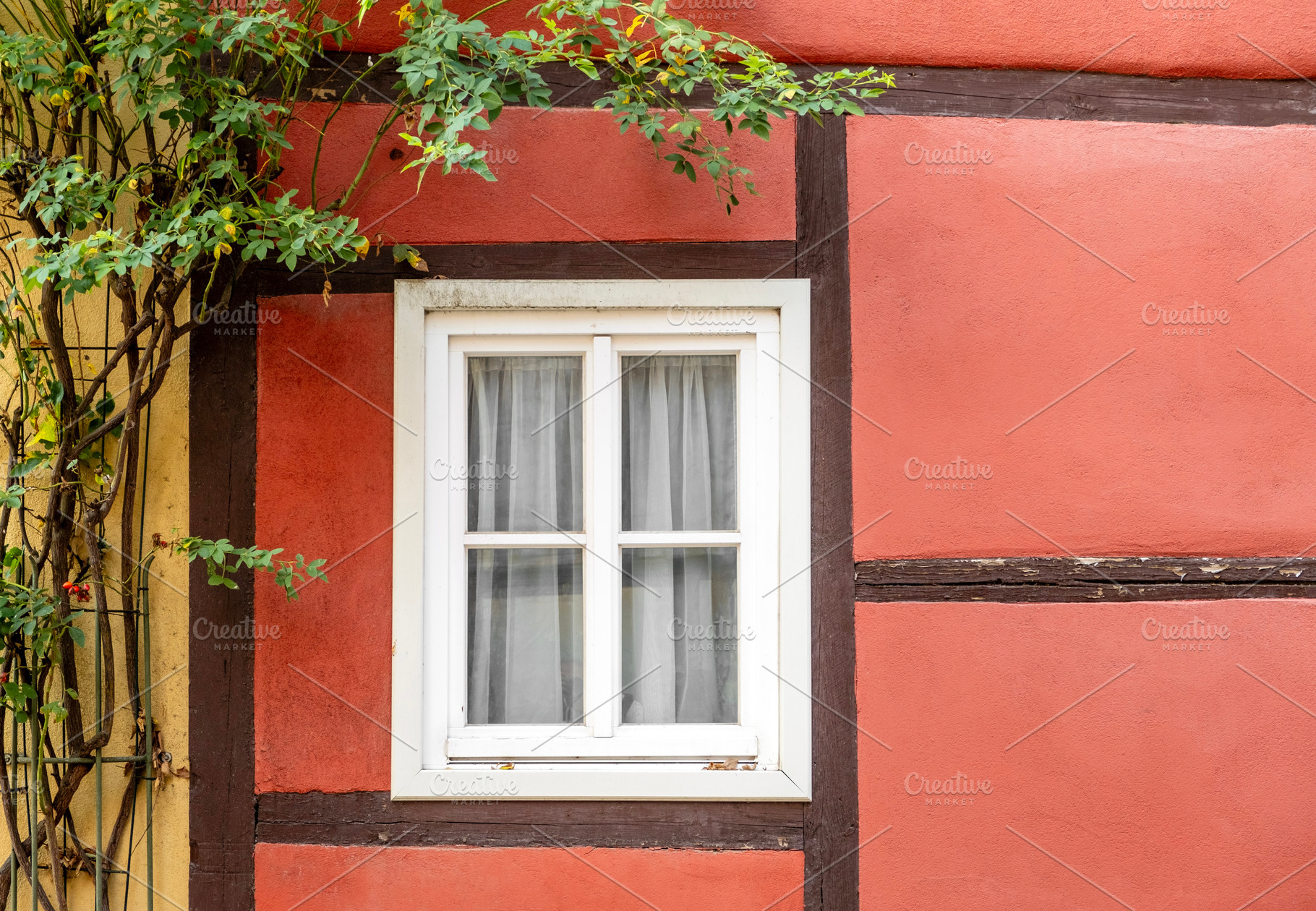 Window in an old half timbered house, an Architecture Photo by BOOCYS