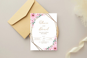 Elegant Custom Floral Wedding Invite, a Graphic by SweetDesigncraft