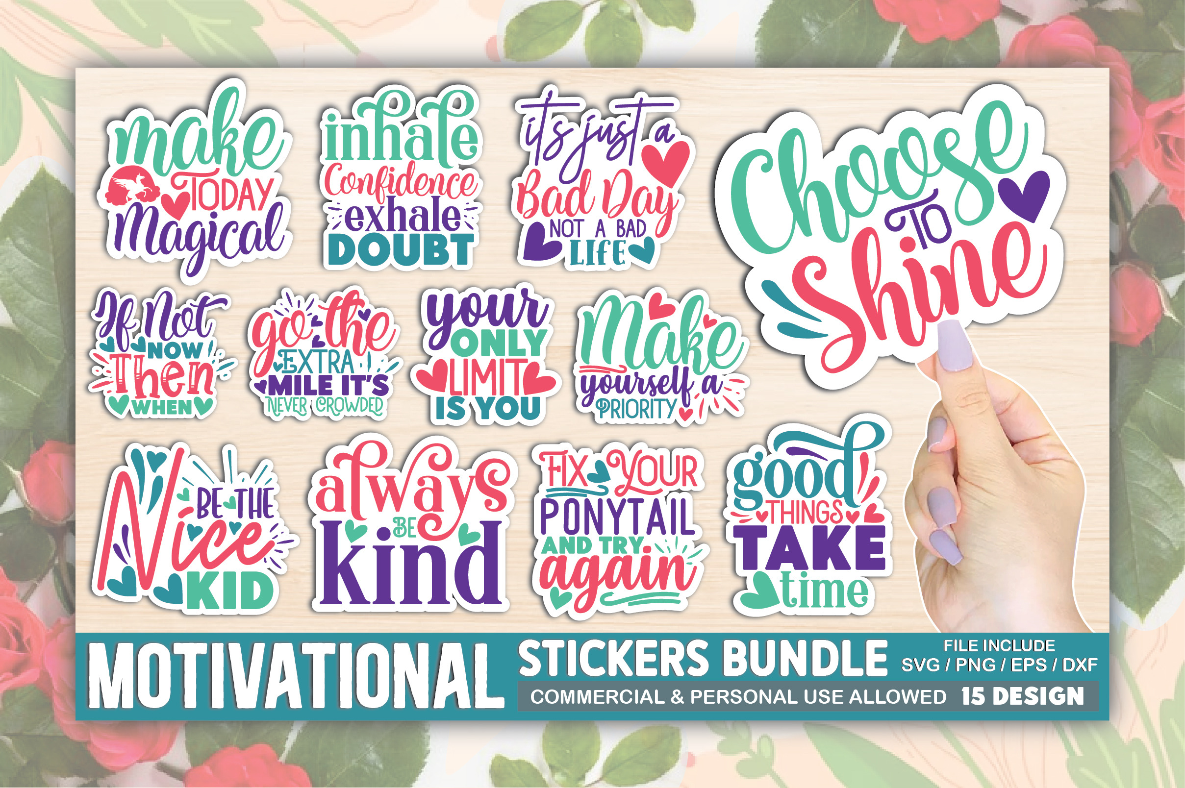 Motivational Stickers Bundle, a Graphic by crafthome