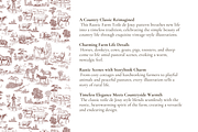 Rustic Farm Toile de Jouy Pattern, a Background Graphic by Hughes Studio (Thumbnail 3 of 7)