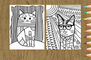 Patchwork Cat Portrait Coloring Page, an Animal Illustration by Coco Bloom (Thumbnail 4 of 4)
