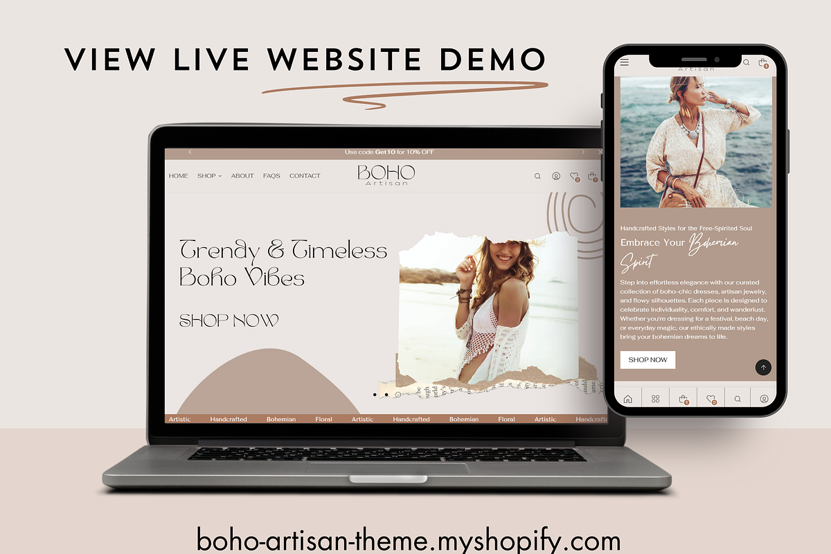 Boho Shopify Theme, Boutique Store, a Templates & Theme by Elite Luster (Photo 2 of 3)
