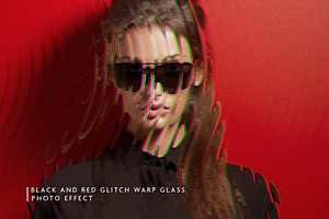Glitch Warp Glass Photo Effect, a Brushes & More by studiogstock