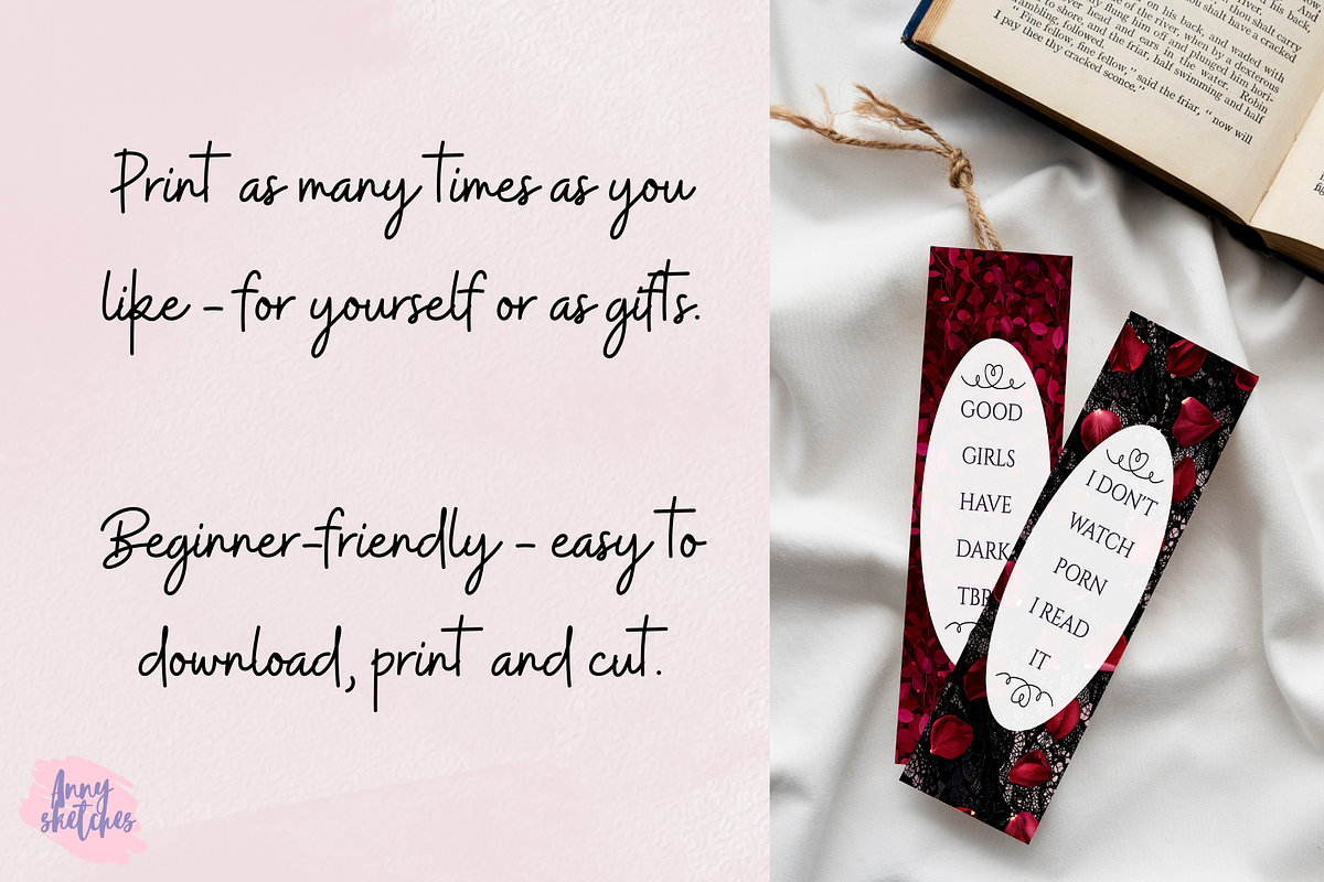 Dark Romance Printable Bookmarks, an Object Graphic by Anna Design Studio (Photo 7 of 10)