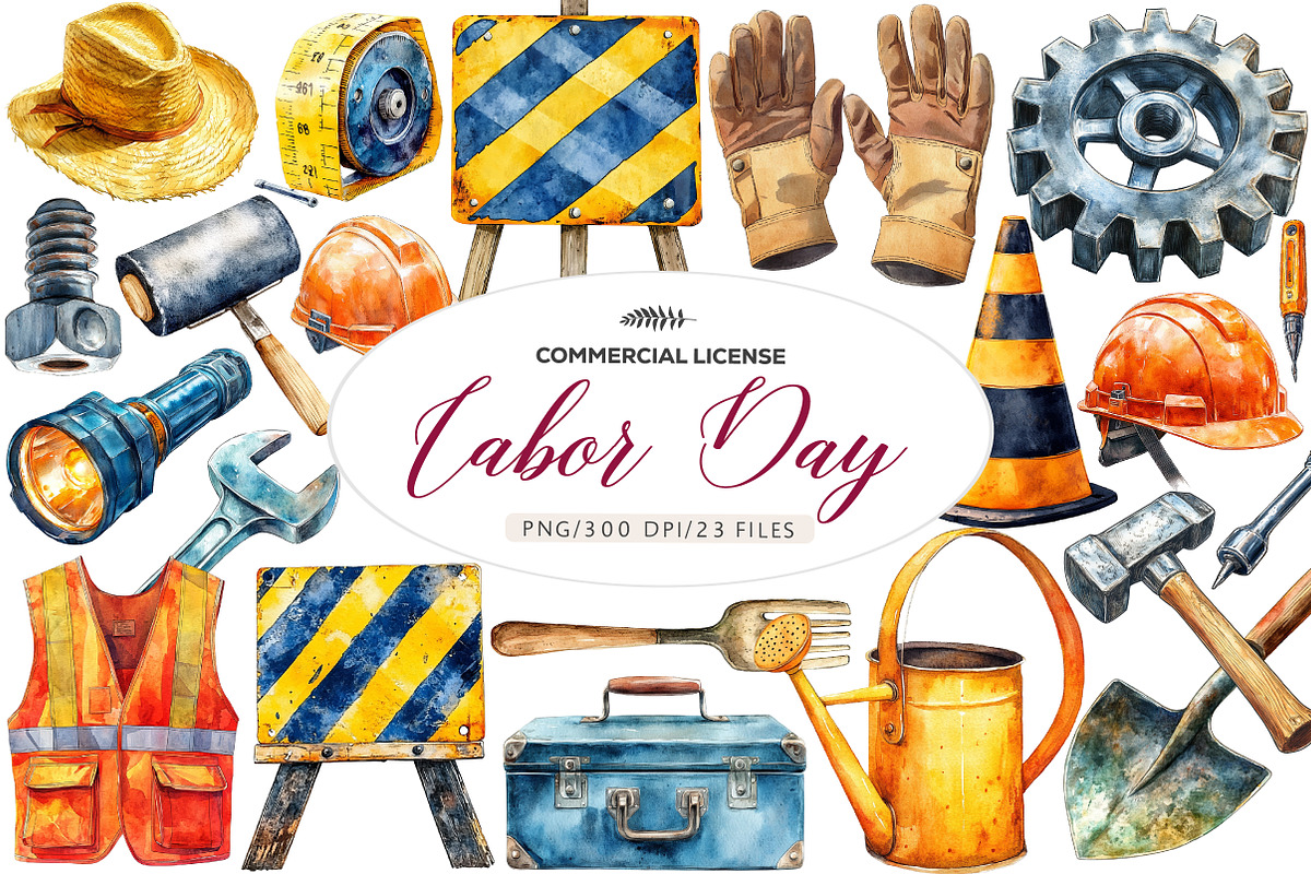 Watercolor Labor Day, an Illustration by CreationArt (Photo 1 of 4)