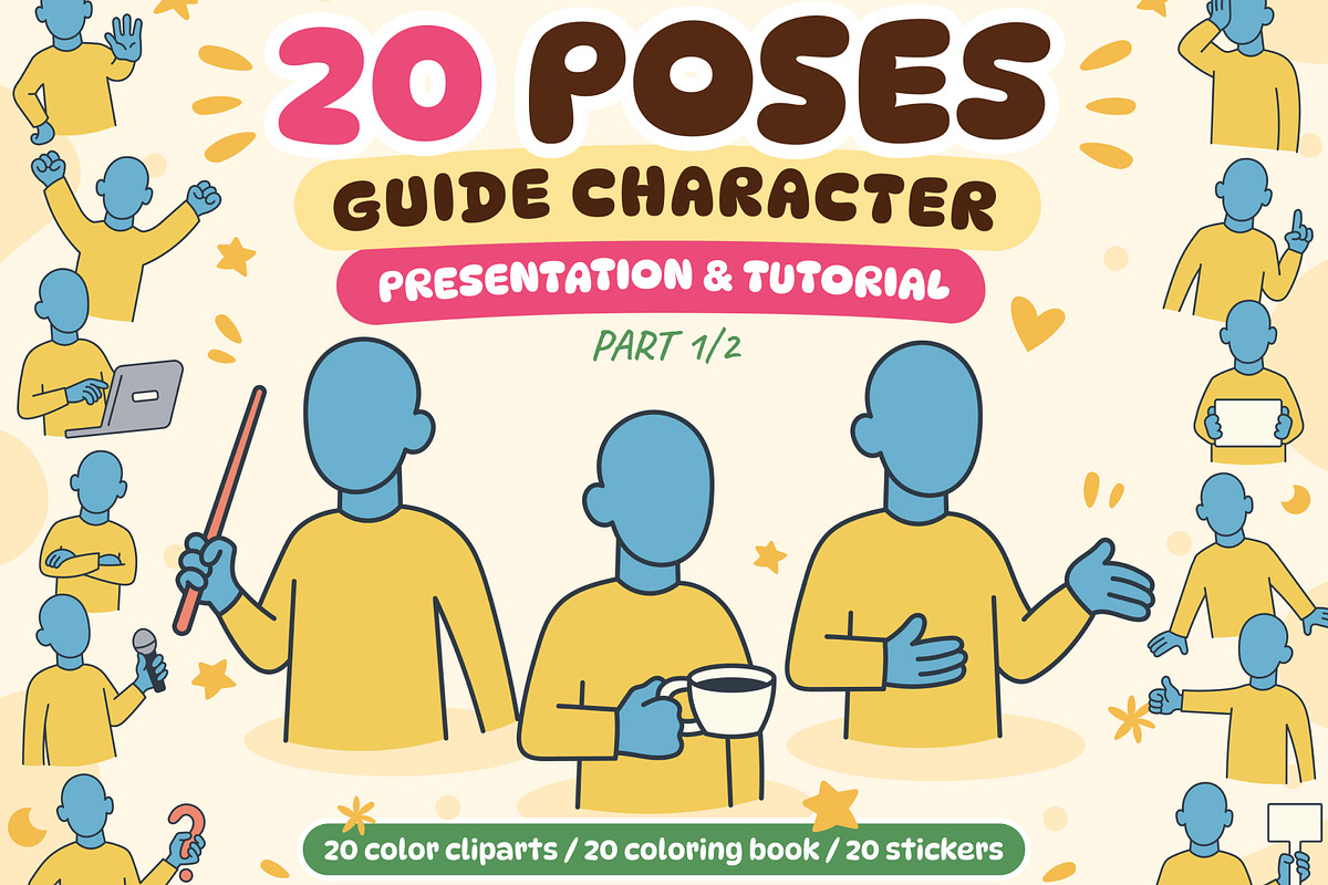 Guide Character Poses, an Education Illustration by Palau (Photo 1 of 9)