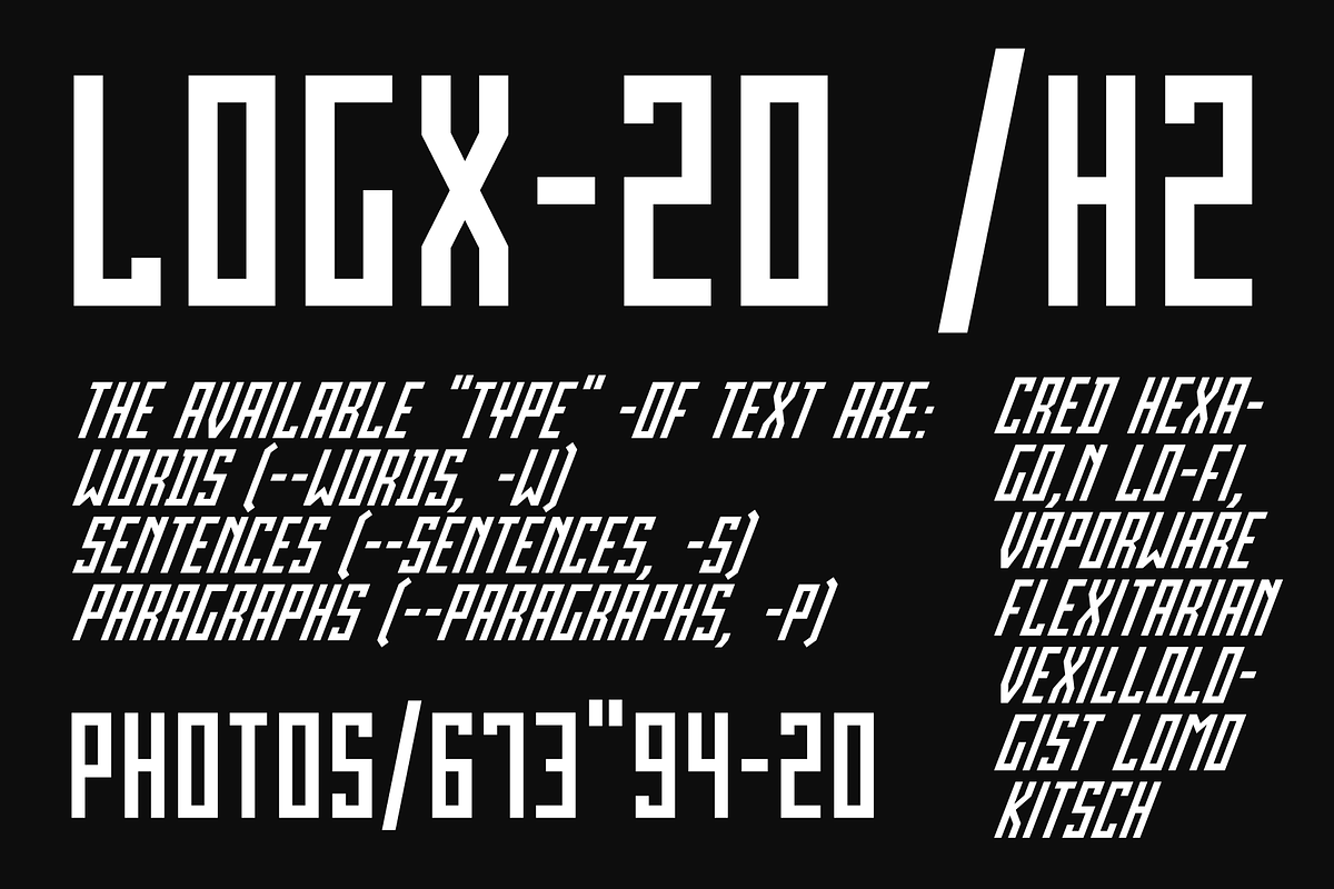 LOGX-20 Font Family preview 2