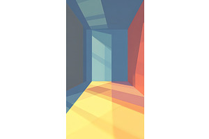 Abstract Interior Space with Light, an Object Illustration by Lermont51