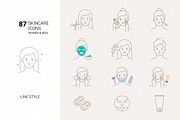 Skin and hair care icons, an Outline Icon by mayrum (Thumbnail 1 of 5)
