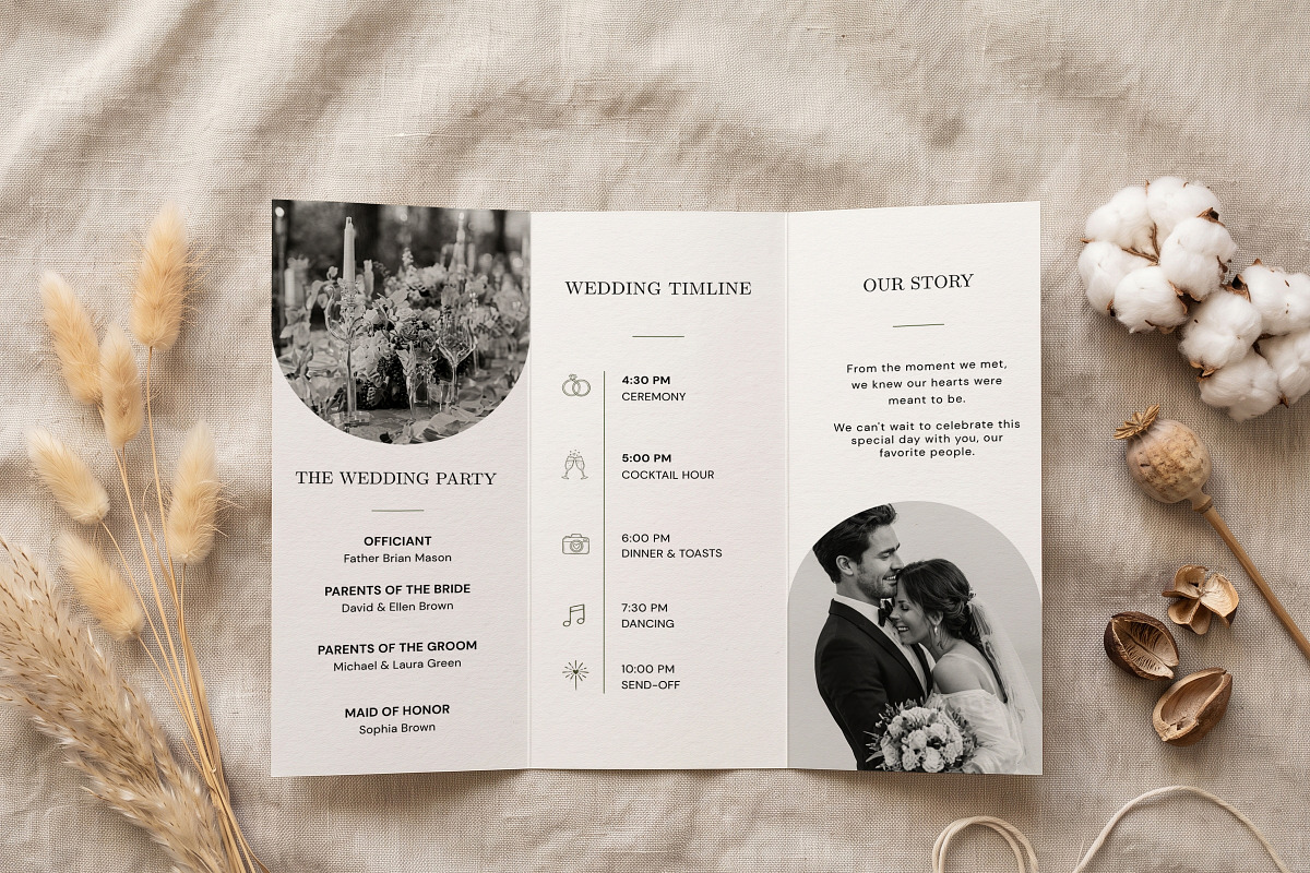 Modern Photo Wedding Program, an Invitation Template by Arslan (Photo 4 of 4)