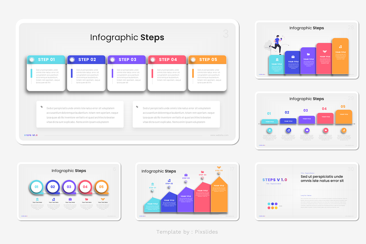 Steps Infographic Keynote, a Presentation Template by Pixslides (Photo 5 of 5)