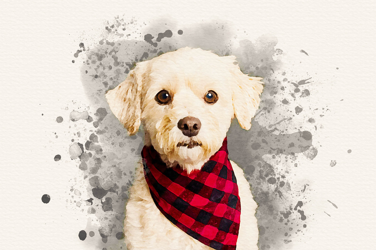 Pet Watercolor Effect Photoshop, an Action Add-On by liptouse (Photo 6 of 10)