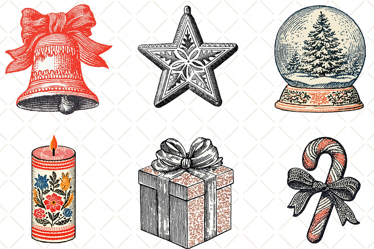 Christmas Doodle Sublimation Clipart, an Illustration by Black Bird Studio (Photo 5 of 6)
