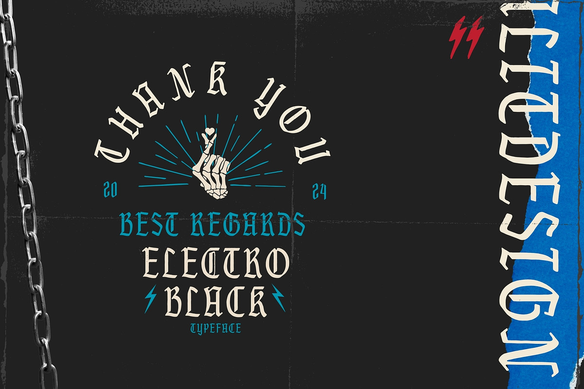 Electro Black Vintage Blackletter, a Blackletter Font by alit design (Photo 17 of 18)
