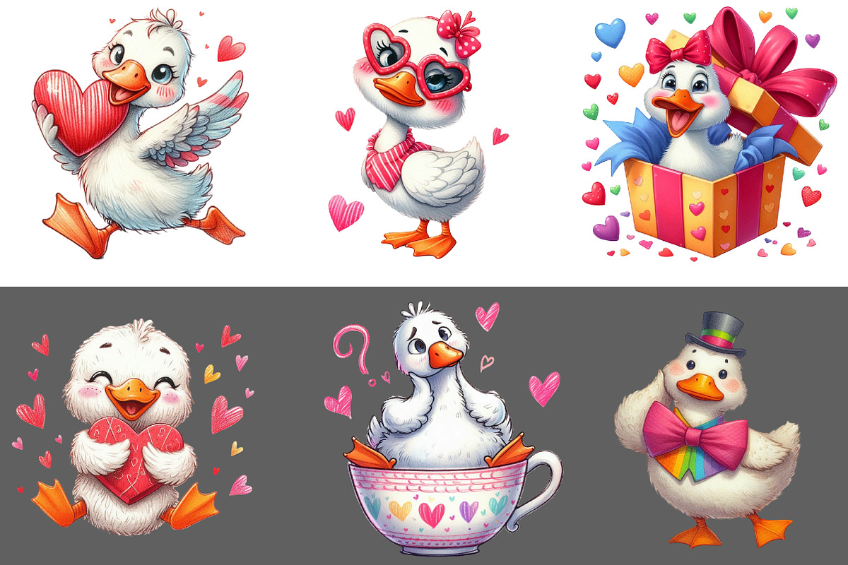 Silly Valentines Goose Clipart, an Illustration by Designworld (Photo 5 of 5)