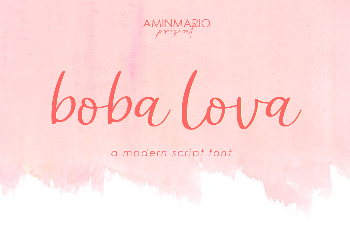 Boba Lova, a Script Font by AMINMARIO (Photo 1 of 12)