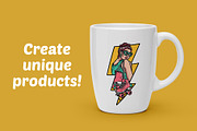 woman carrying roller skates, a Person Illustration by gunaonedesign (Thumbnail 2 of 4)