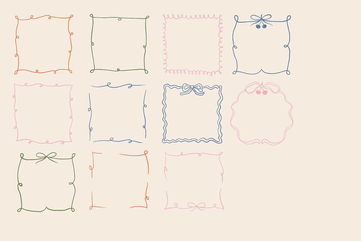 78 Whimsical Retro Vector Frames, a Decorative Illustration by Veronika Gotovceva (Photo 9 of 11)